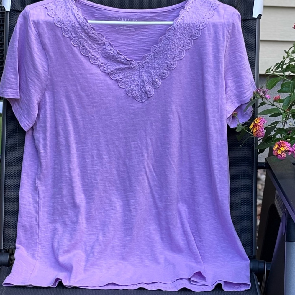 Talbots Lilac Short Sleeve Relaxed T-Shirt